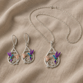 Dámsky náhrdelník s kolibríkom a náušnicami